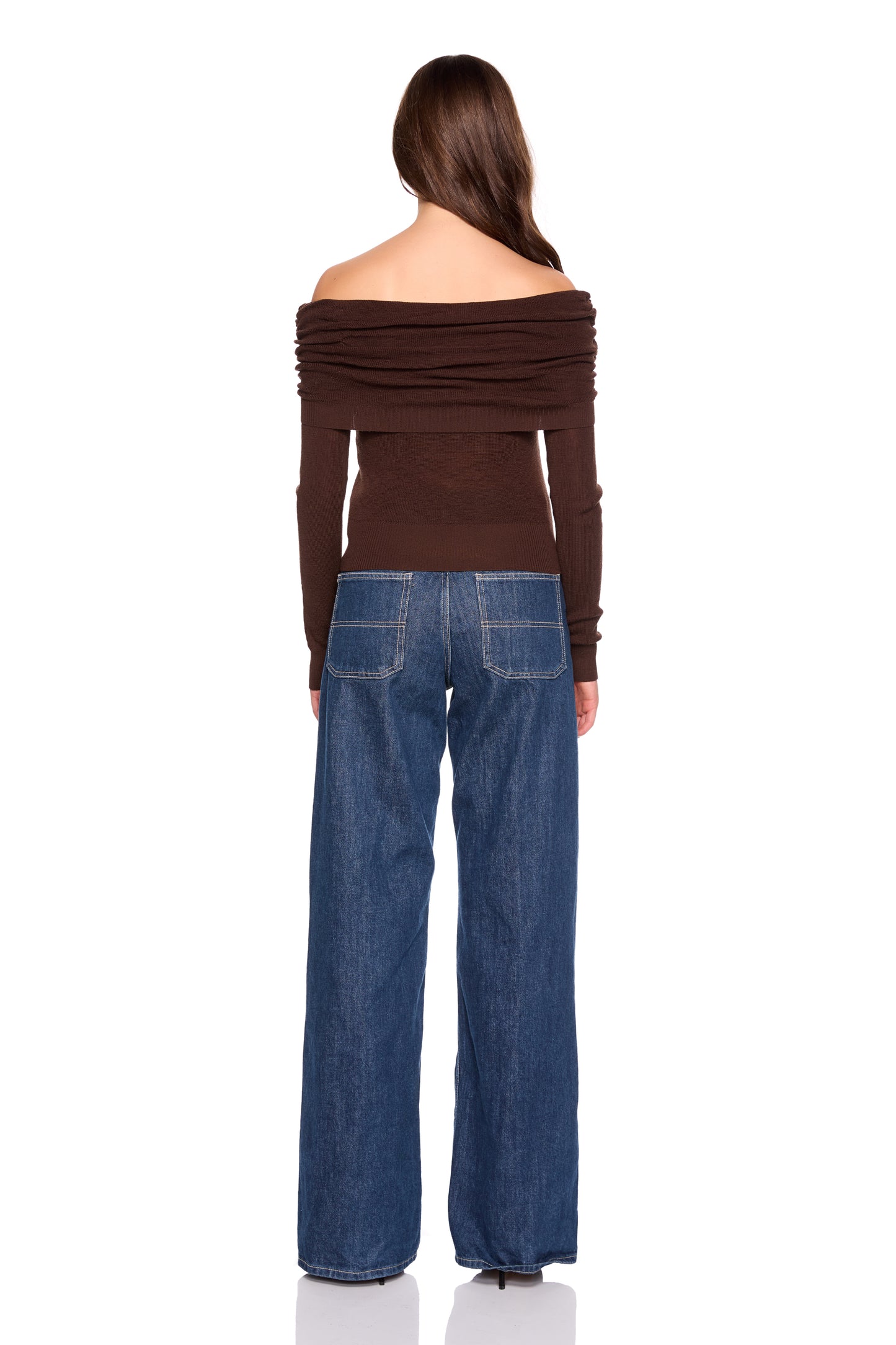 light merino off shoulder sweater 3"