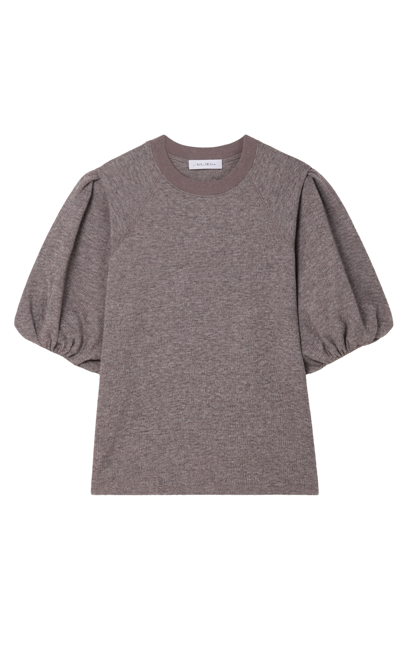 BUBBLE SLEEVE CREWNECK PULLOVER