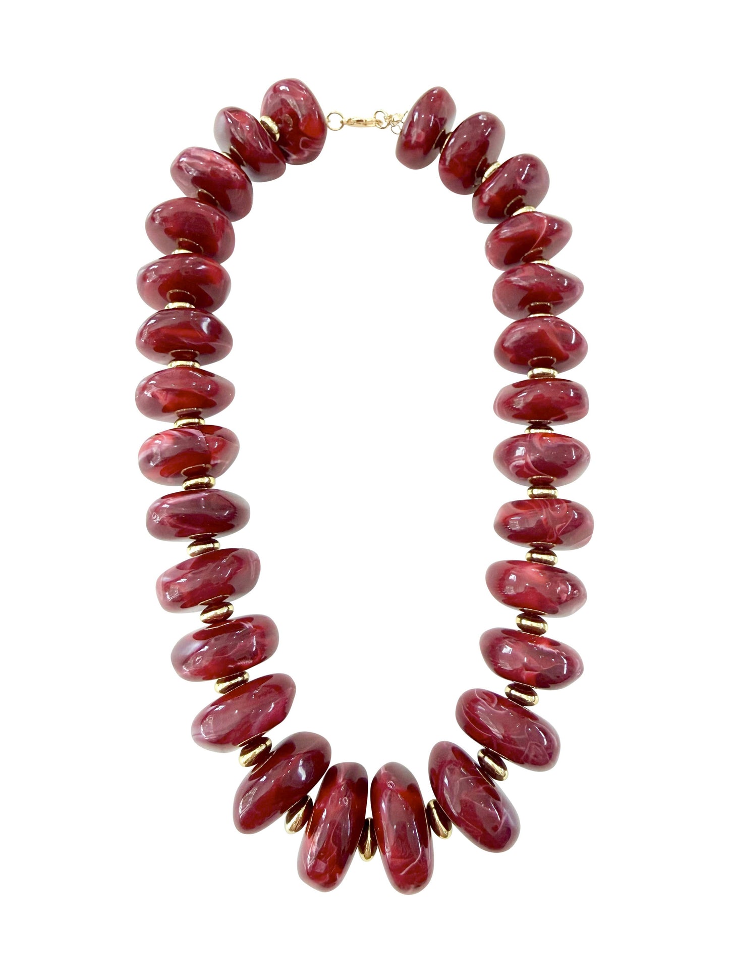 Randi Chunky Beaded Necklace- Maroon