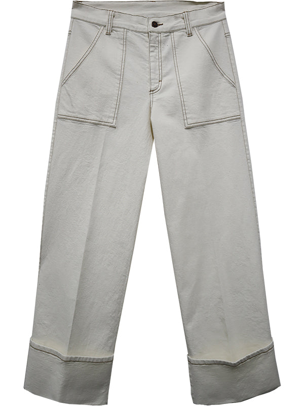 Patch Pocket Cuffed Jeans