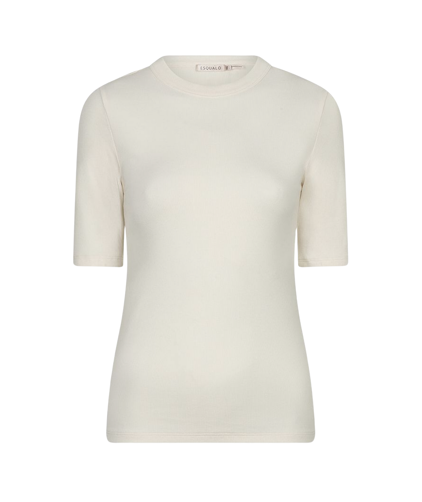 SHORT SLEEVE RIBBED CREW TOP