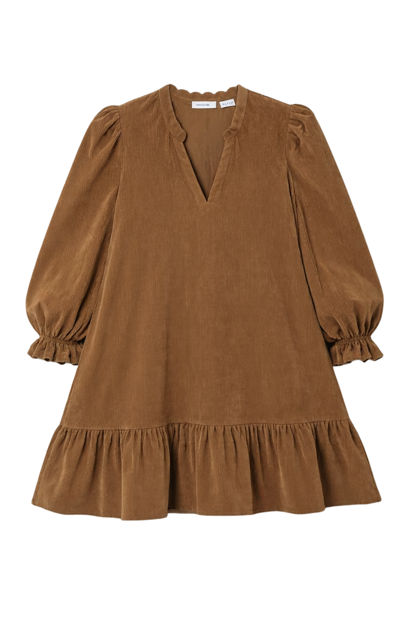 COLLAR FLOUNCED DRESS