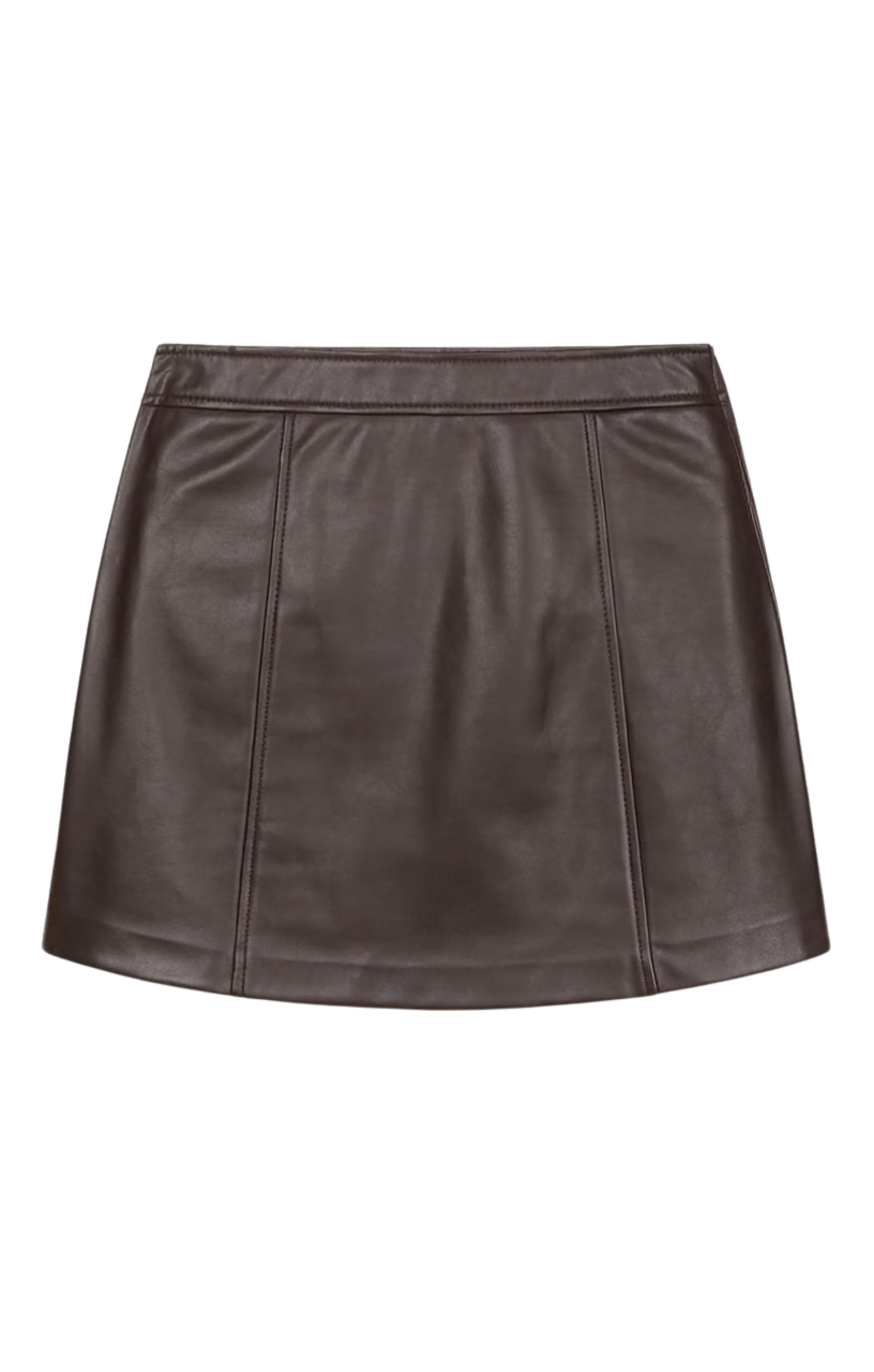 ROUX FAUX LEATHER MINI SKIRT