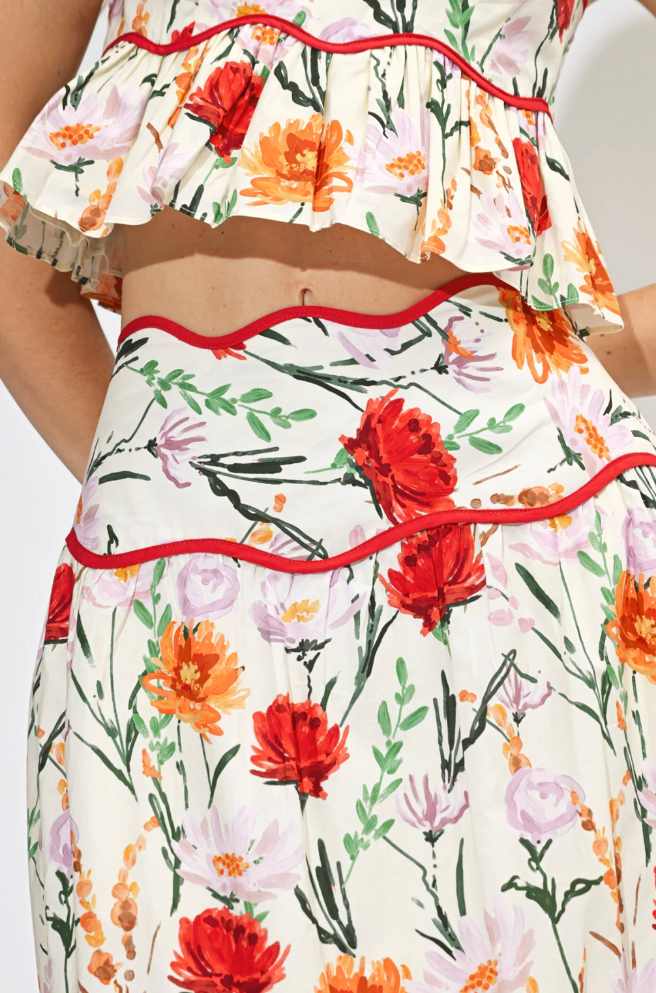 AURORA FLORAL PRINT MAXI SKIRT