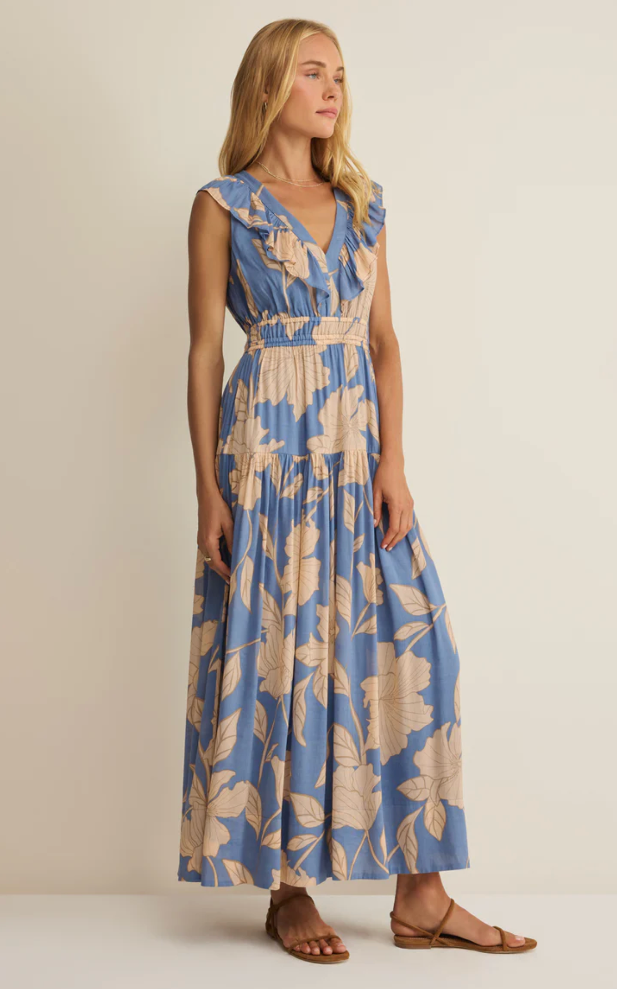 MALENE BLOOM FLORAL MAXI DRESS