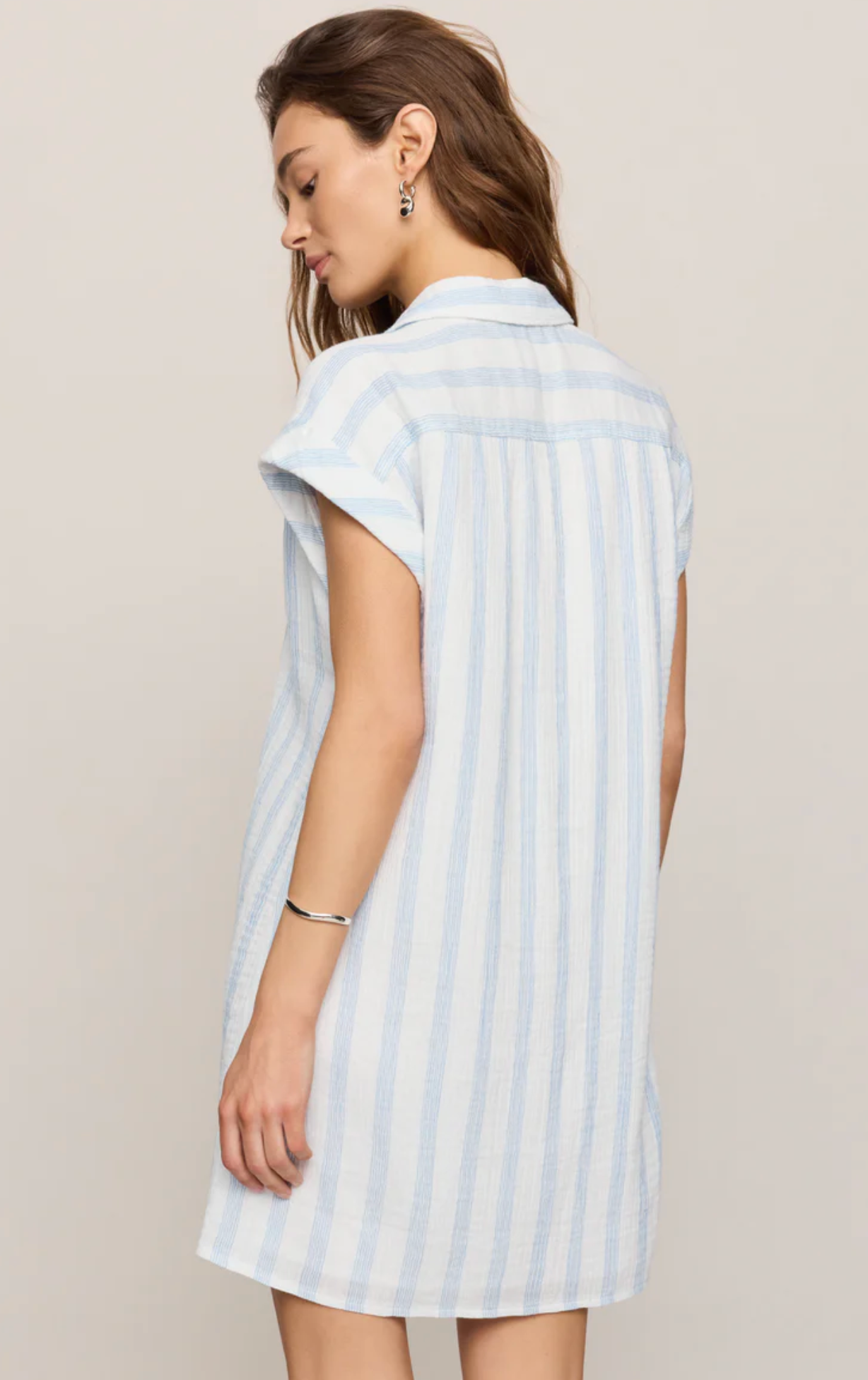 SHELLBOUND STRIPED GAUZE DRESS