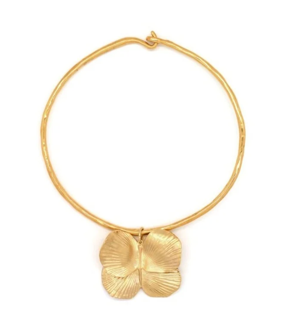 BUTTERFLY CHOKER NECKLACE 18K GOLD