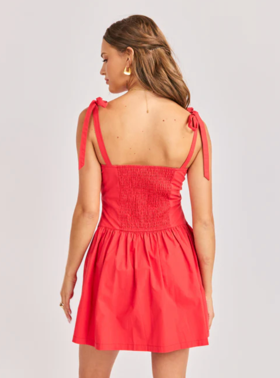 CANYON PINTUCK TIE MINI DRESS