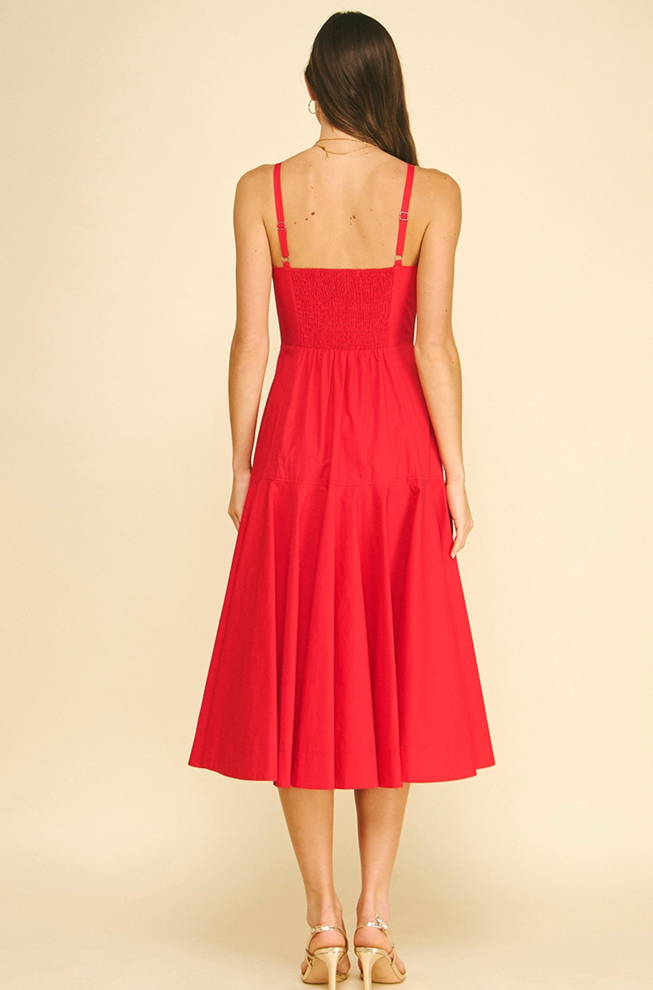 HALTER NECK A-LINE MIDI DRESS