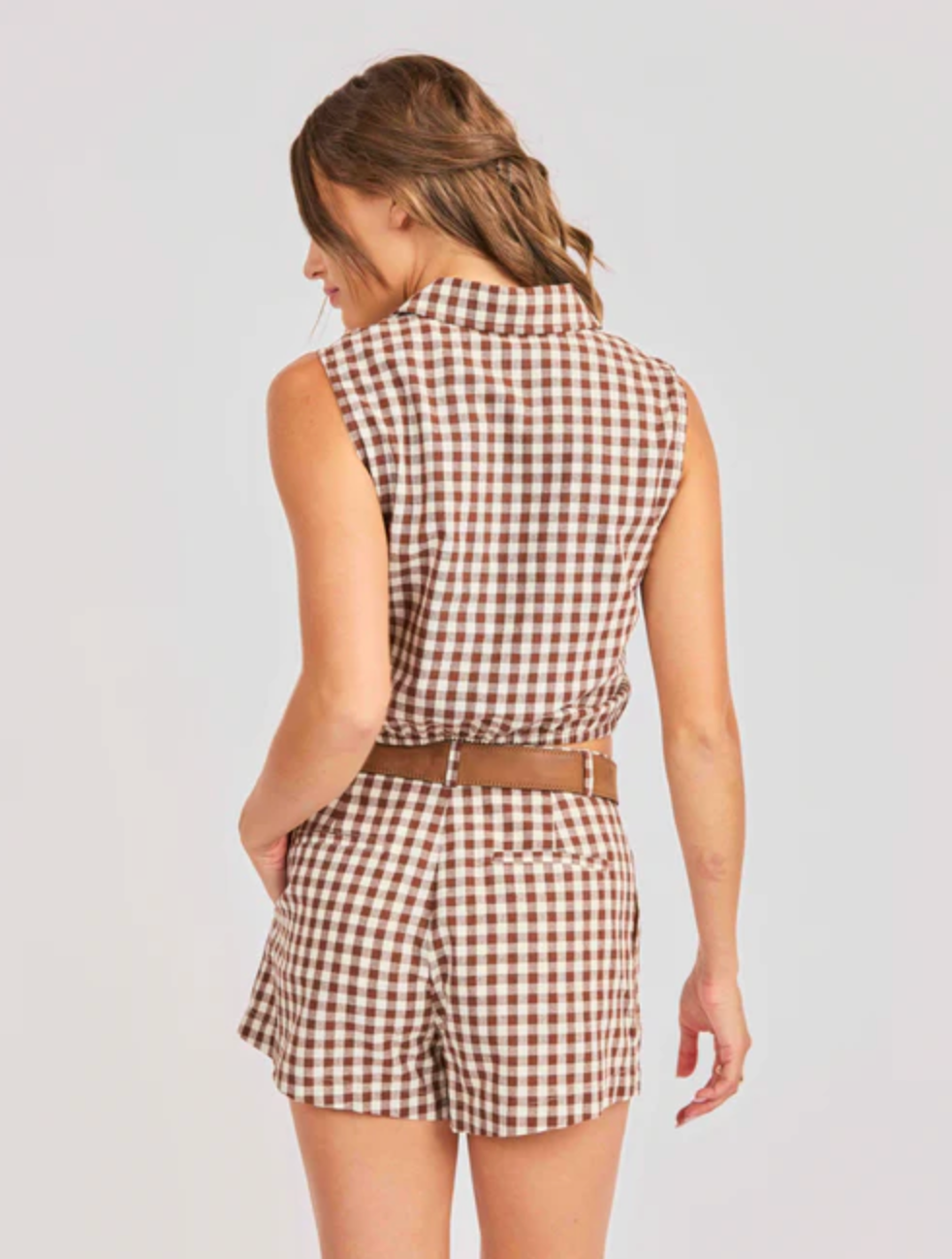 MUSTANG GINGHAM SLEEVELESS TOP