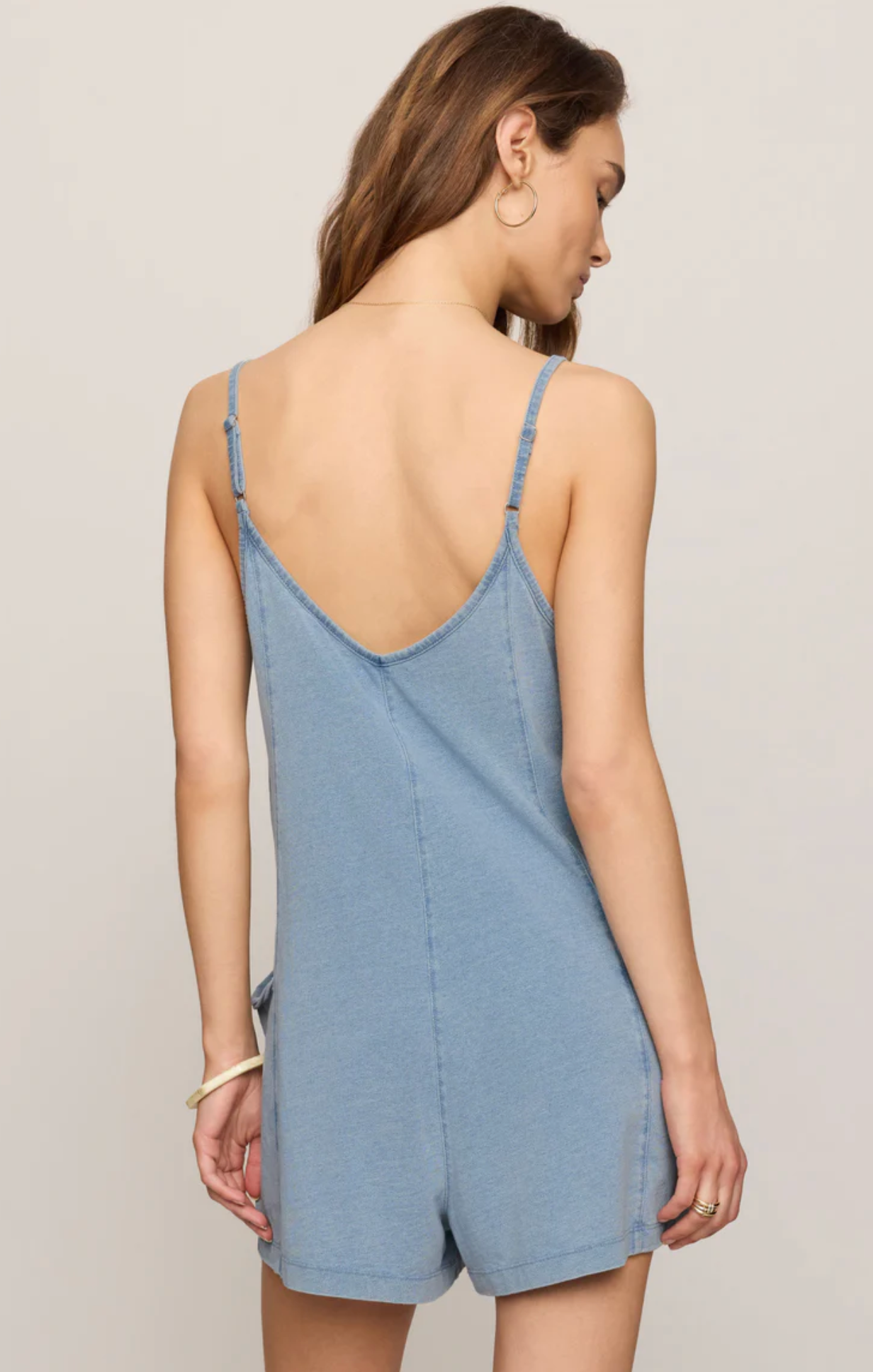 GO EASY JERSEY DENIM ROMPER