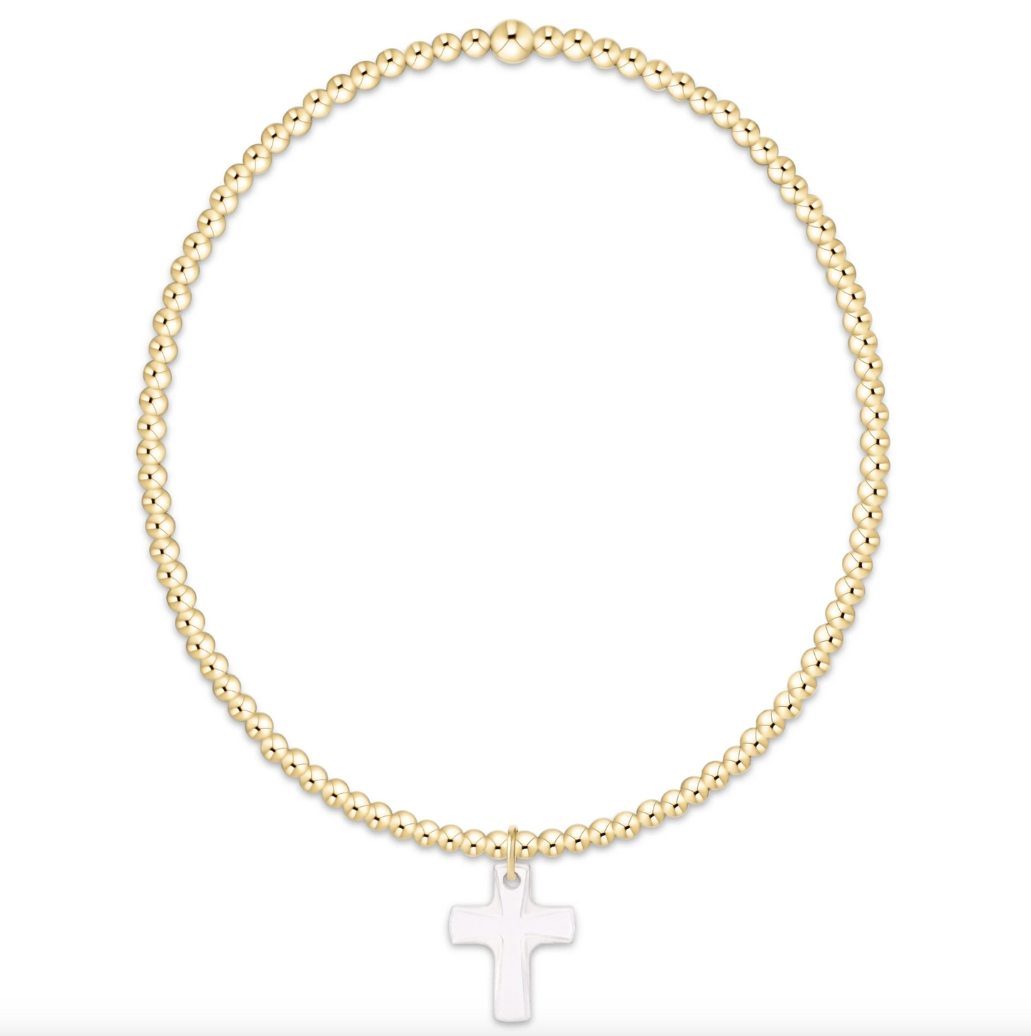 CLASSIC GOLD 2MM BRACELET - BLESSED CRYSTAL CHARM