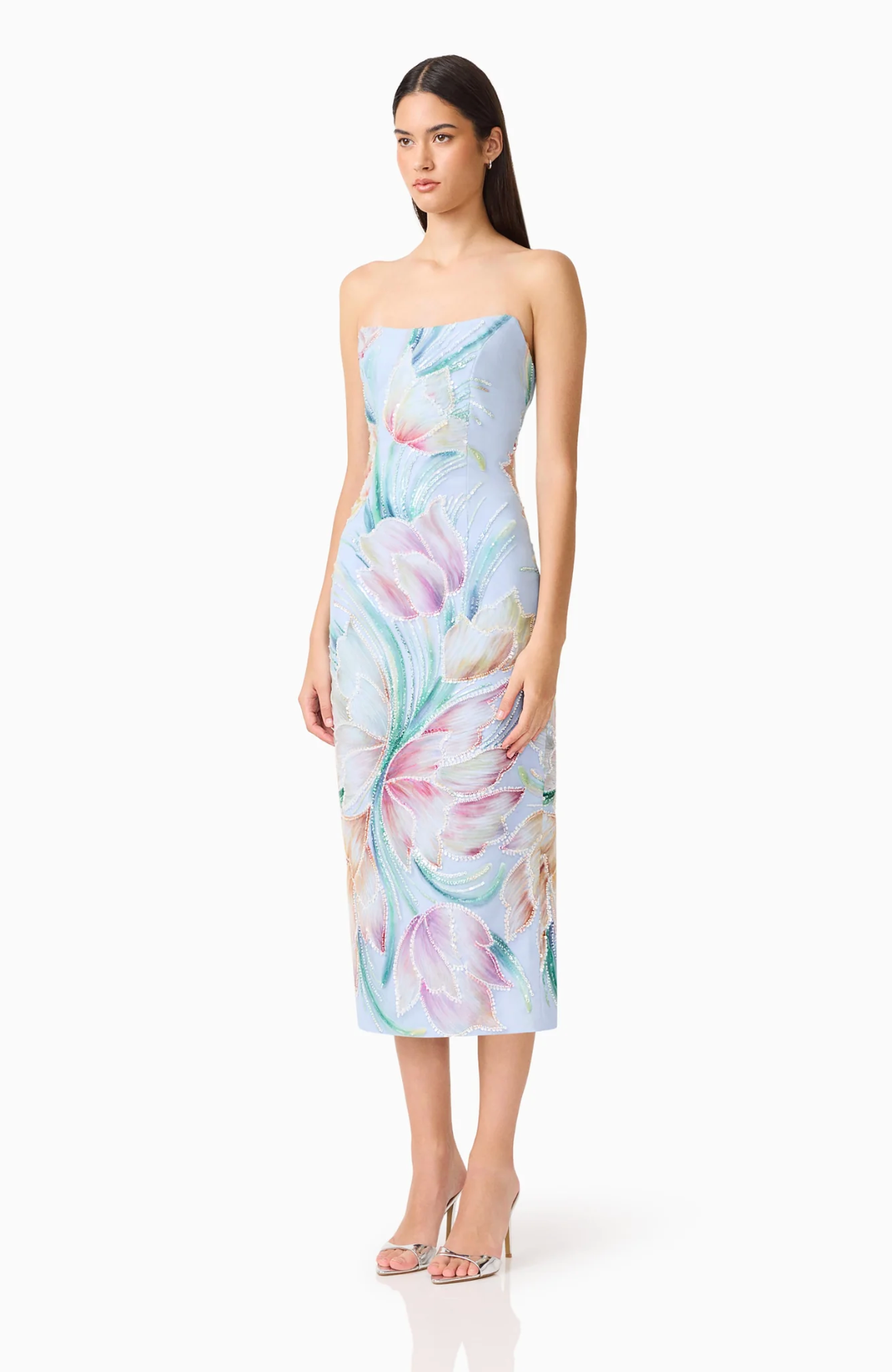 PRISELLE STRAPLESS MIDI DRESS