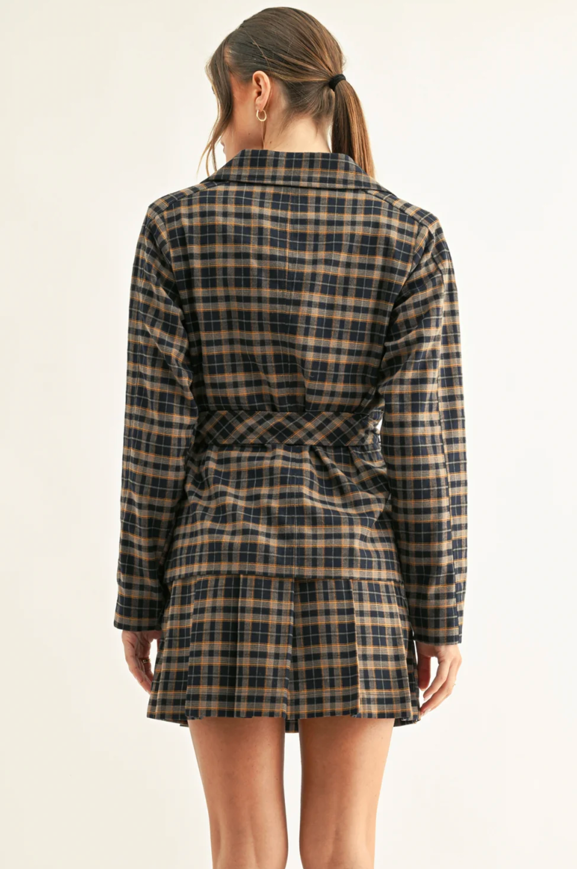 NORA DOUBLE BREASTED HALF TRENCH JACKET