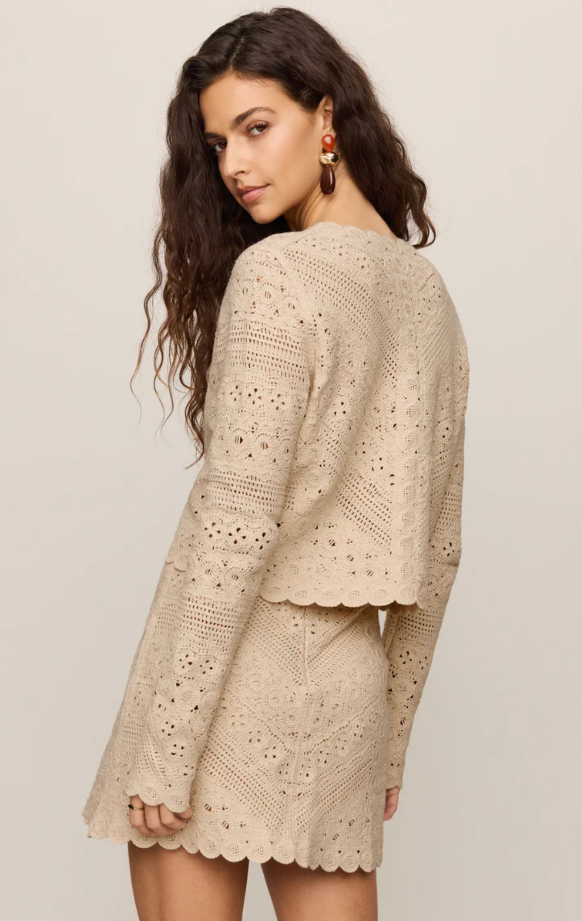 CRESSA CROPPED CROCHET CARDIGAN