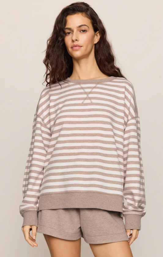 EVERYDAY FRENCH TERRY STRIPED CREW