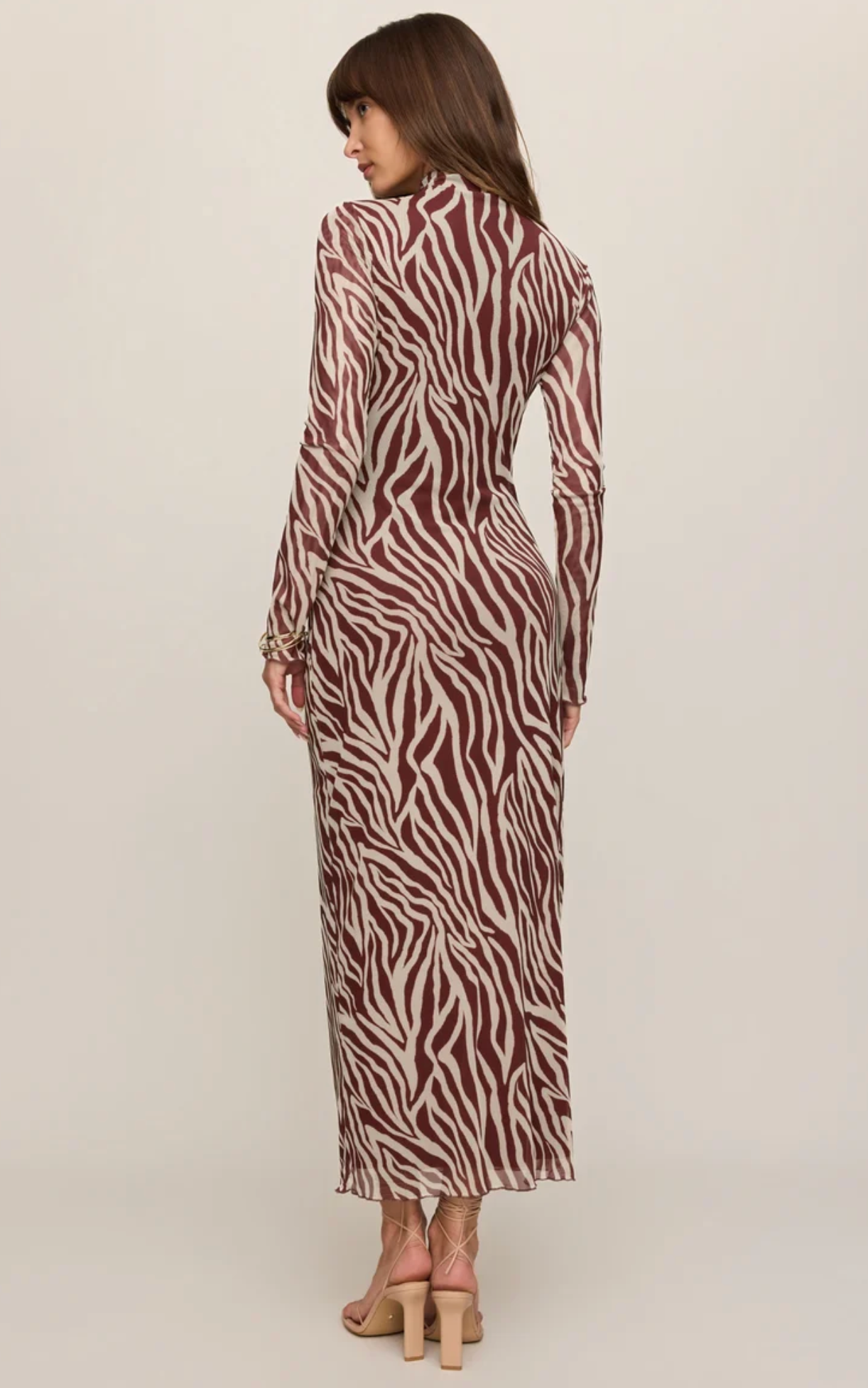 SEVILLA ZEBRA MESH MIDI DRESS