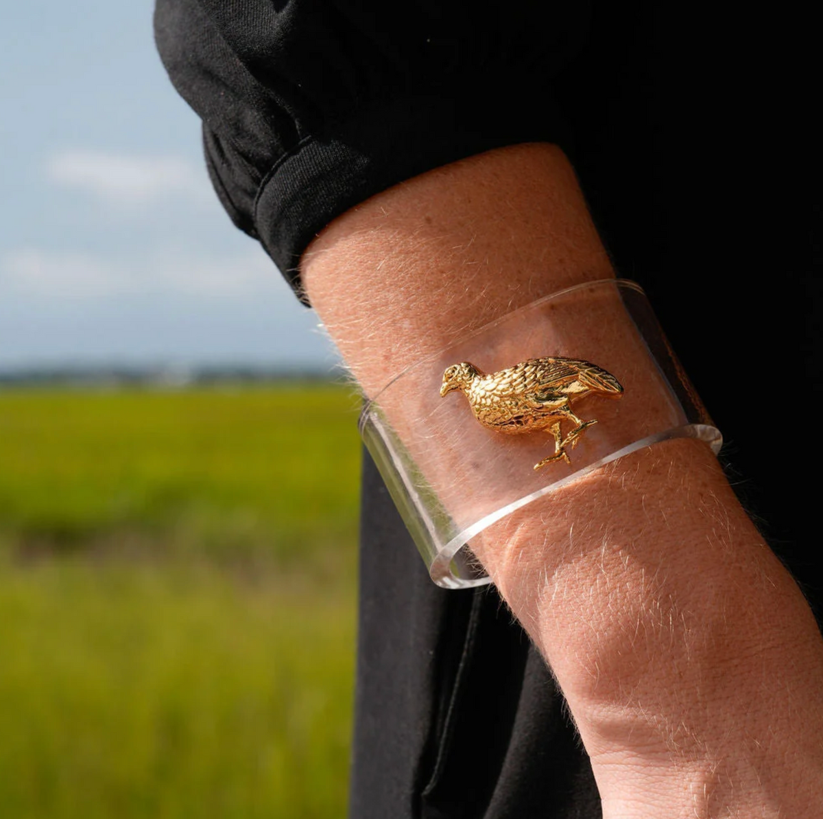 QUAIL ACRYLIC CUFF BRACELET