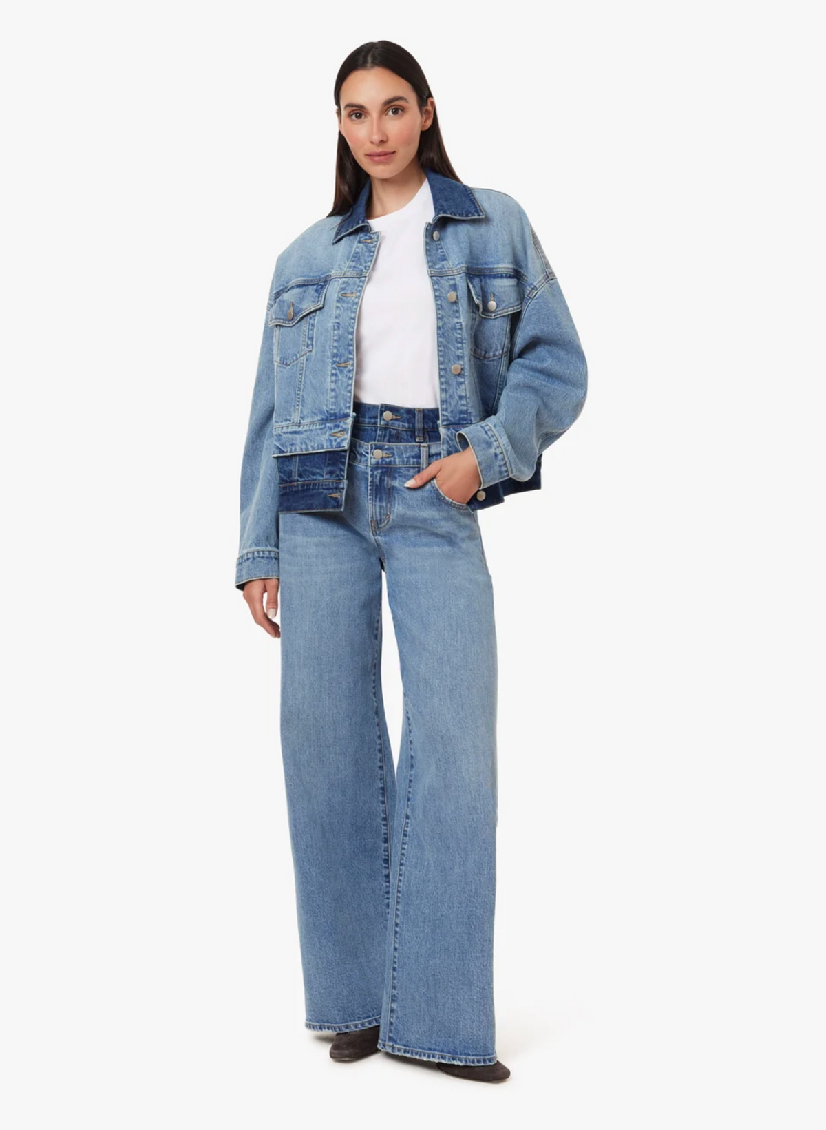 GEMMA DOUBLE WAISTBAND WIDE LEG SLOUCH