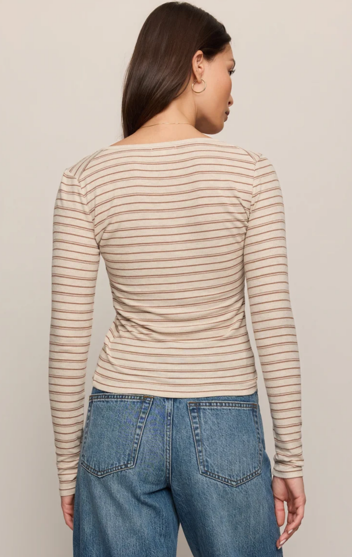 ANDIE STRIPED HENLEY TOP