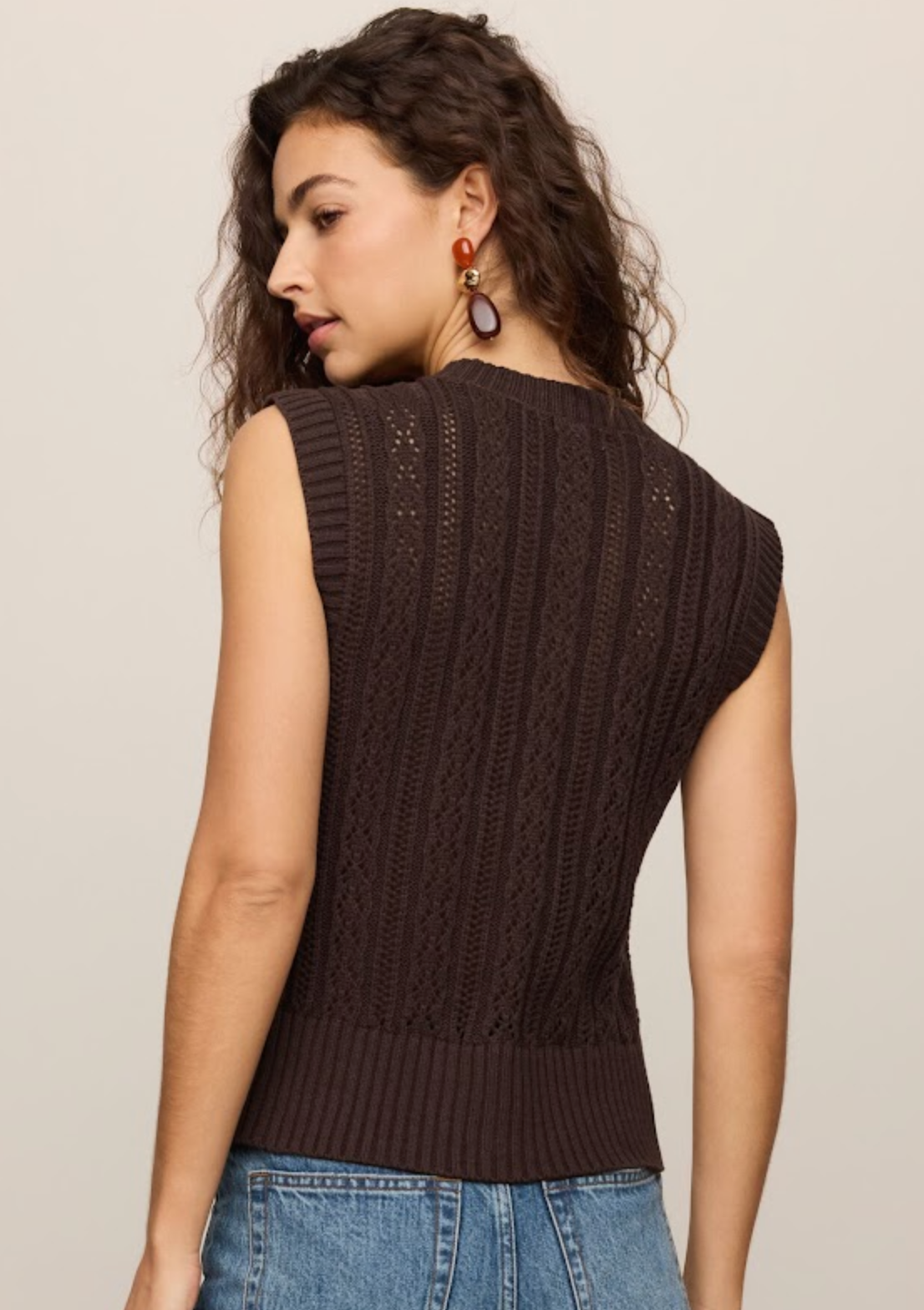 CABOT CROCHET SWEATER VEST
