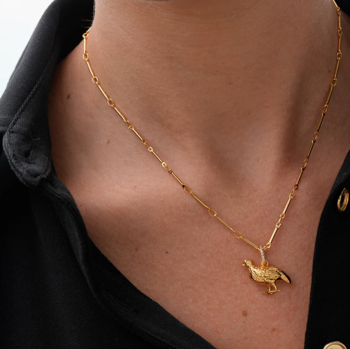 QUAIL PENDANT NECKLACE