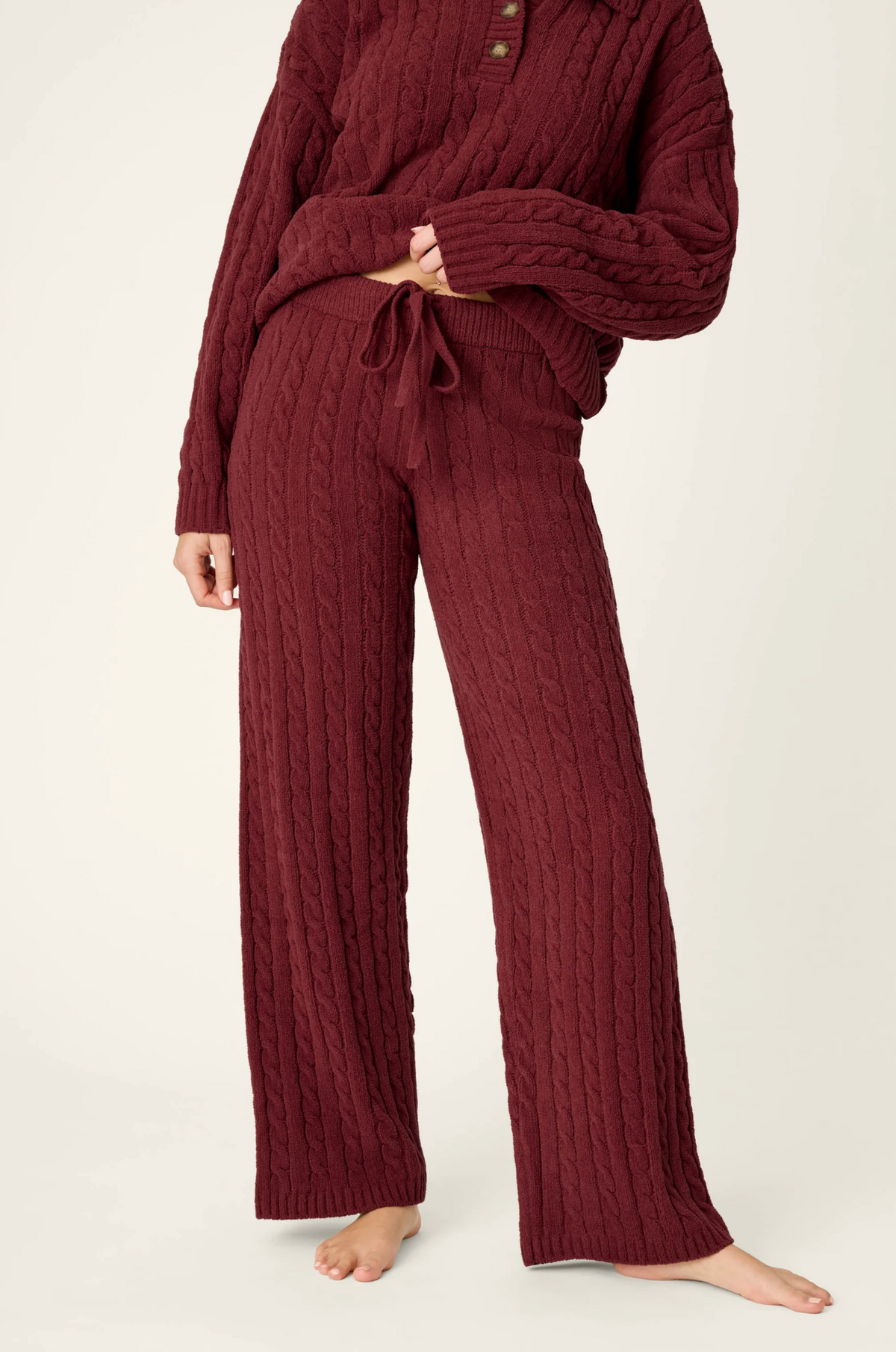 COZY CHENILLE CABLE KNIT LOUNGE PANTS