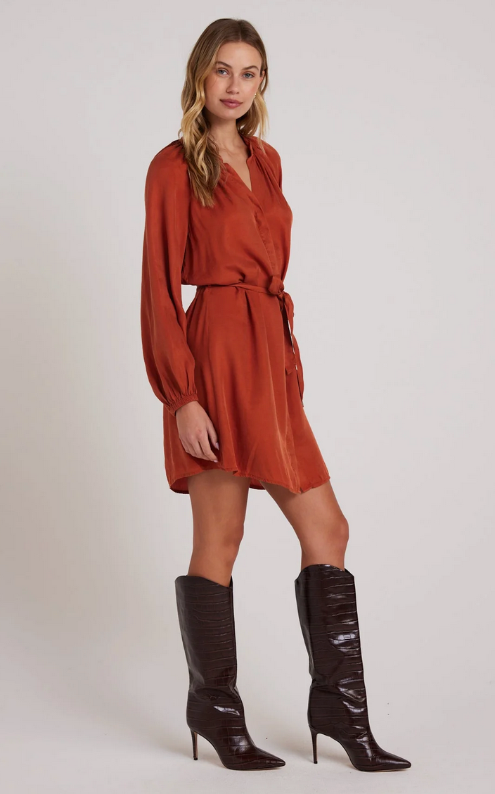 BELTED RAGLAN MINI DRESS