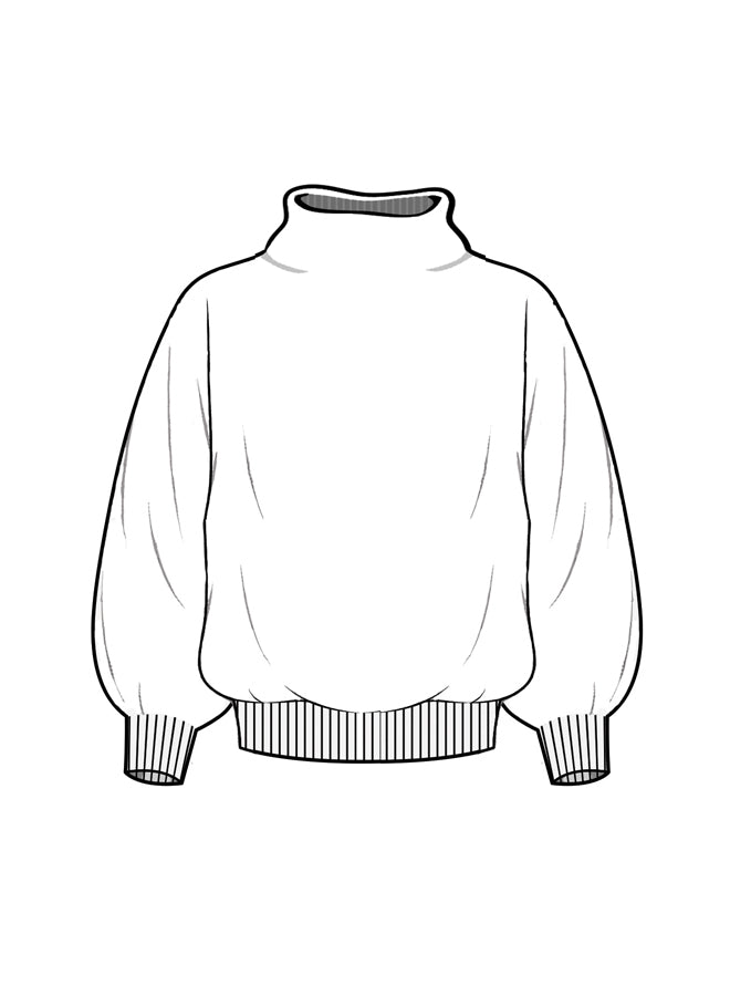 Puff Sleeve Funnel Neck Dolman