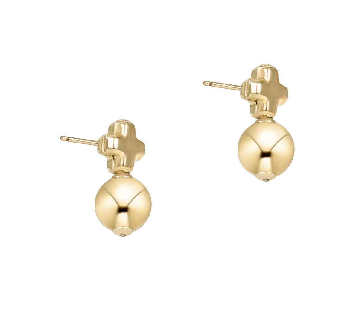 SIGNATURE CROSS GOLD STUD EARRINGS