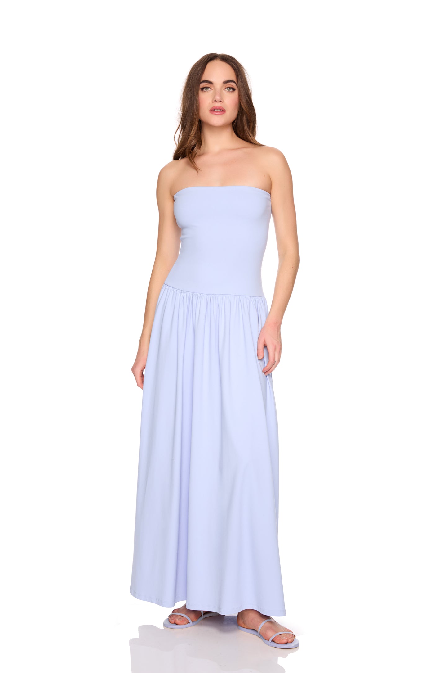 tube drop waist maxi dress 42"