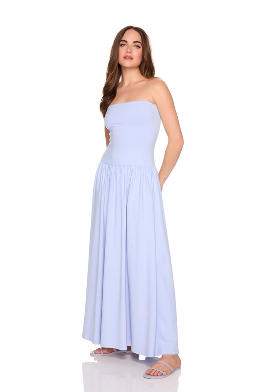 tube drop waist maxi dress 42"