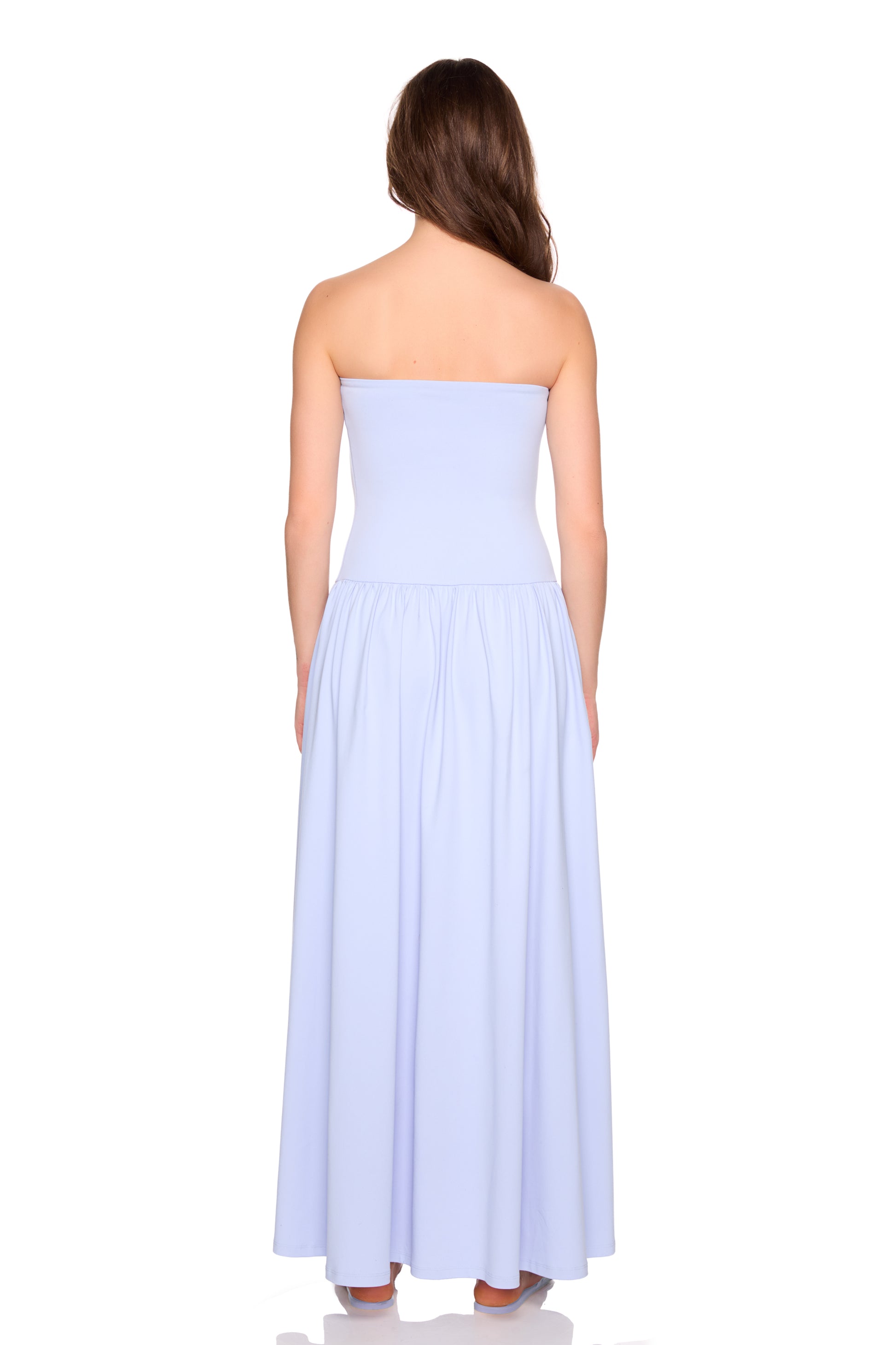 tube drop waist maxi dress 42"
