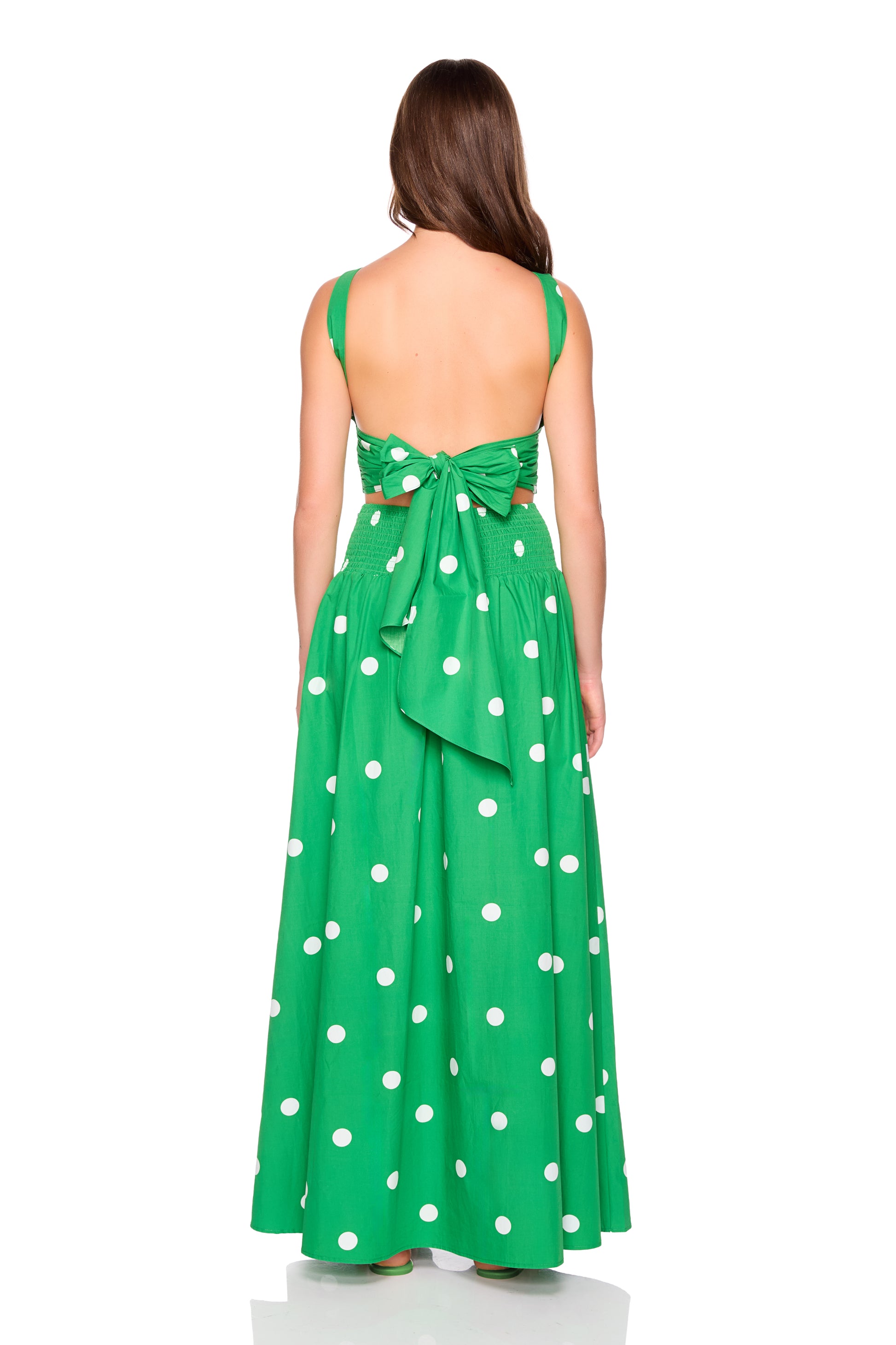poplin polka dot drop waist skirt 42"