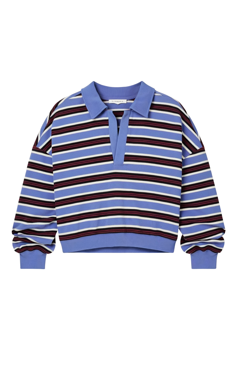 LOW KEY STRIPE FLEECE HENLEY