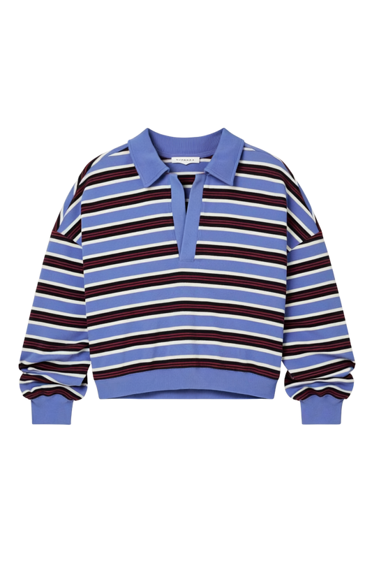 LOW KEY STRIPE FLEECE HENLEY