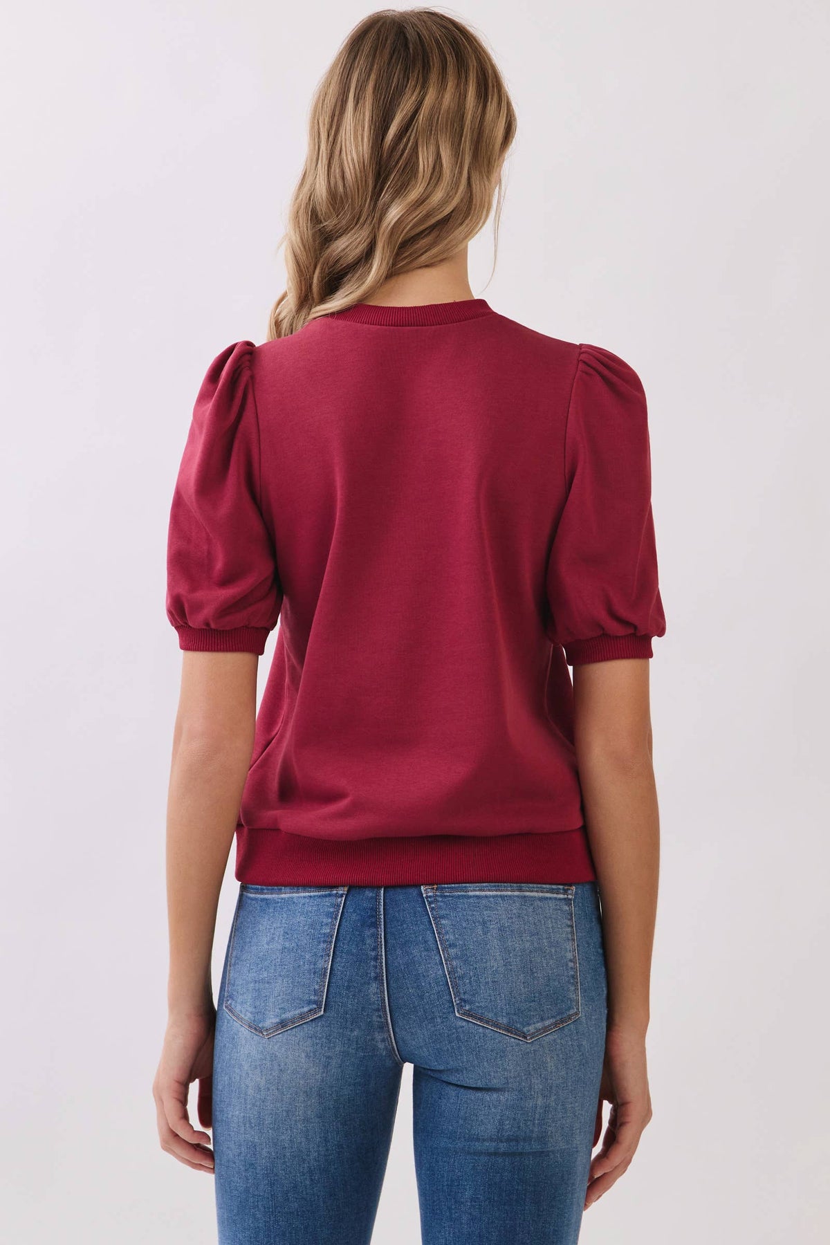 PUFF SLEEVE KNIT TOP