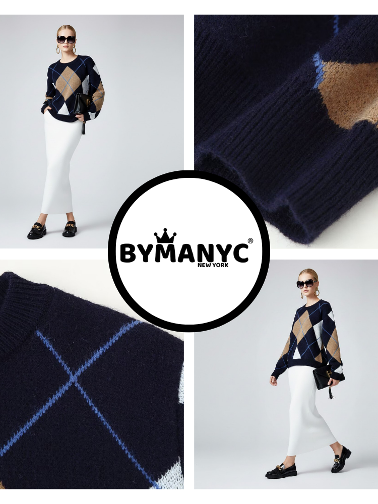 CLASSIC ARGYLE DIAMOND KNIT SWEATER