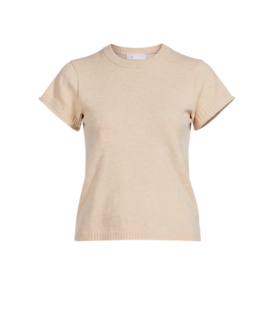 CREWNECK SHORT SLEEVE SWEATER TOP