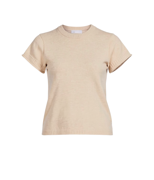 CREWNECK SHORT SLEEVE SWEATER TOP
