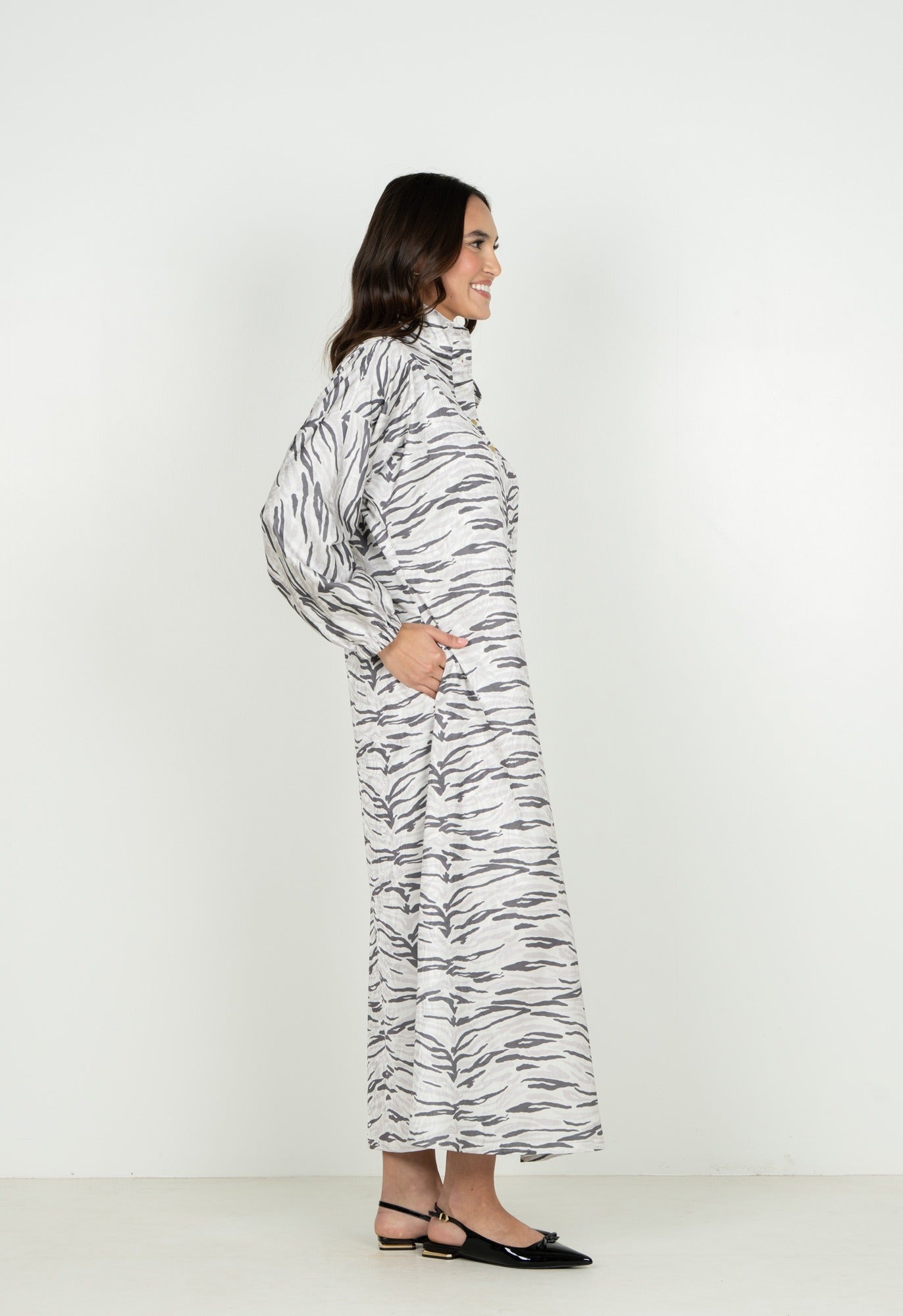 Long-Sleeve Poppy Maxi - Wild Marble