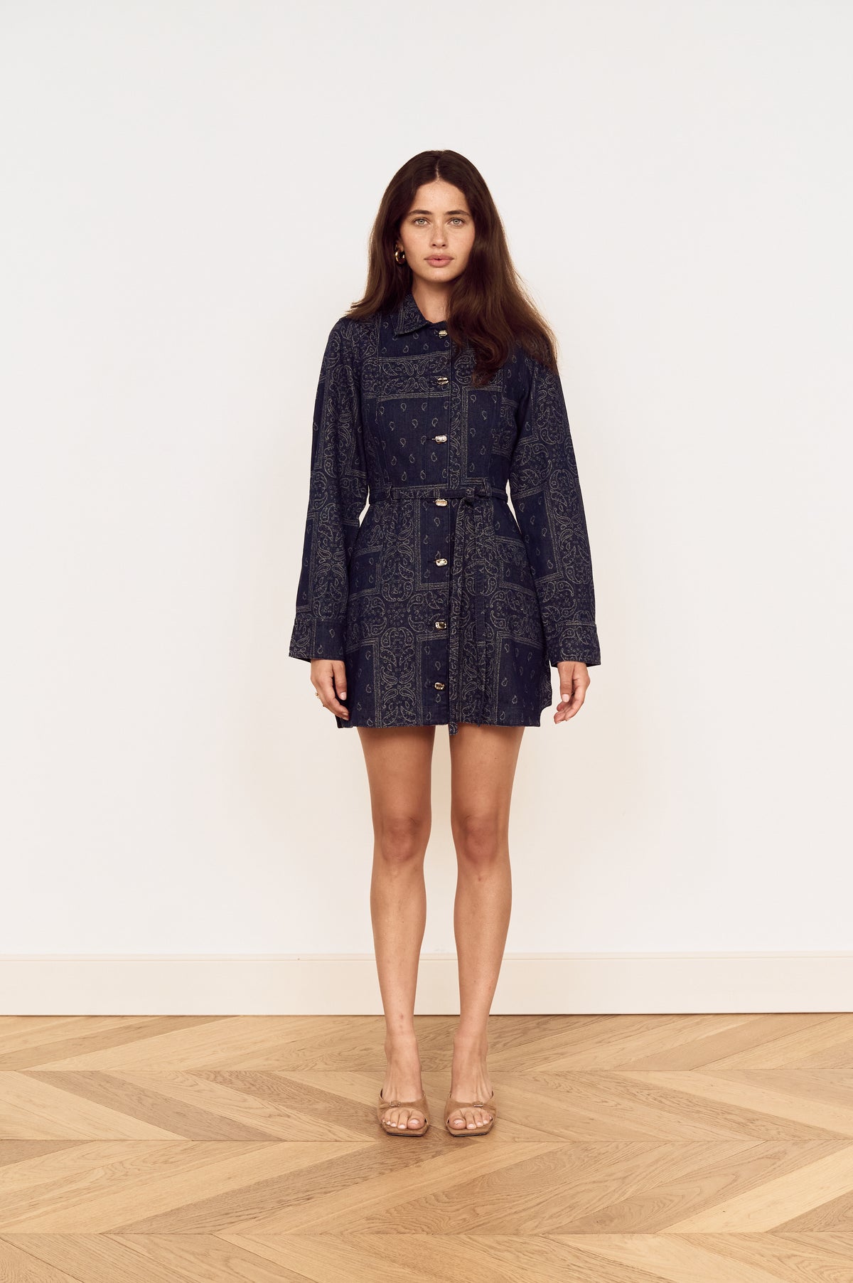 DELPHI JACQUARD DENIM DRESS