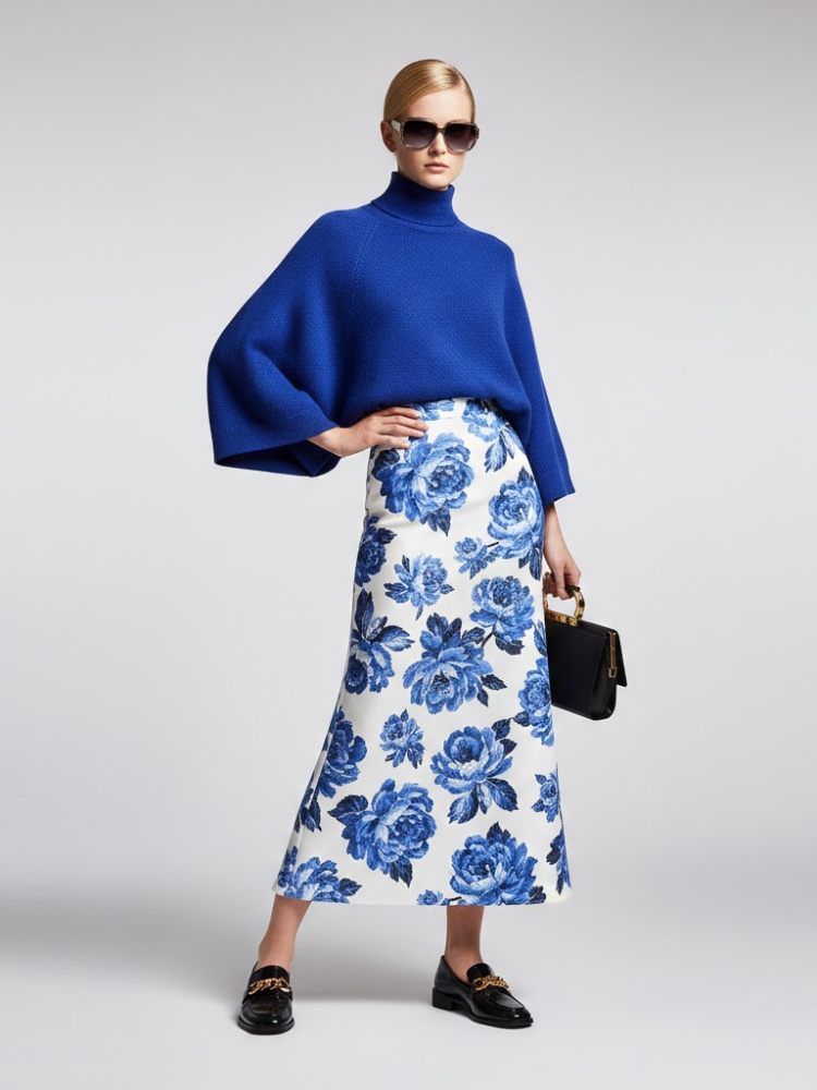 ELECTRIC BLUE KNIT SWEATER