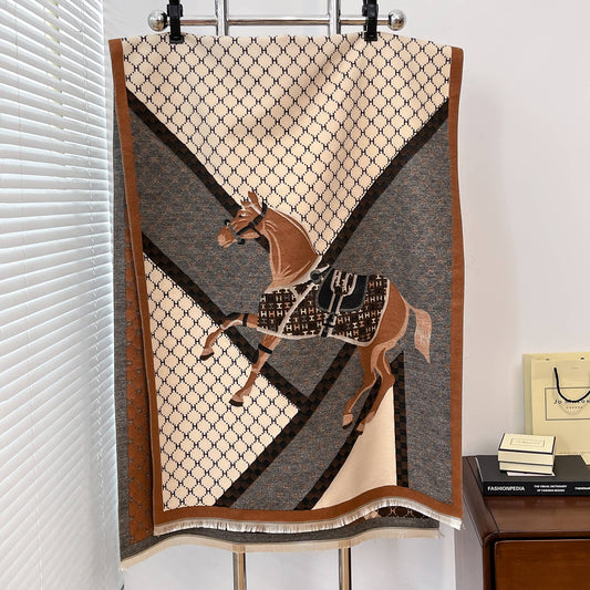 Equestrian Brown Giddy Up Reversible Wrap