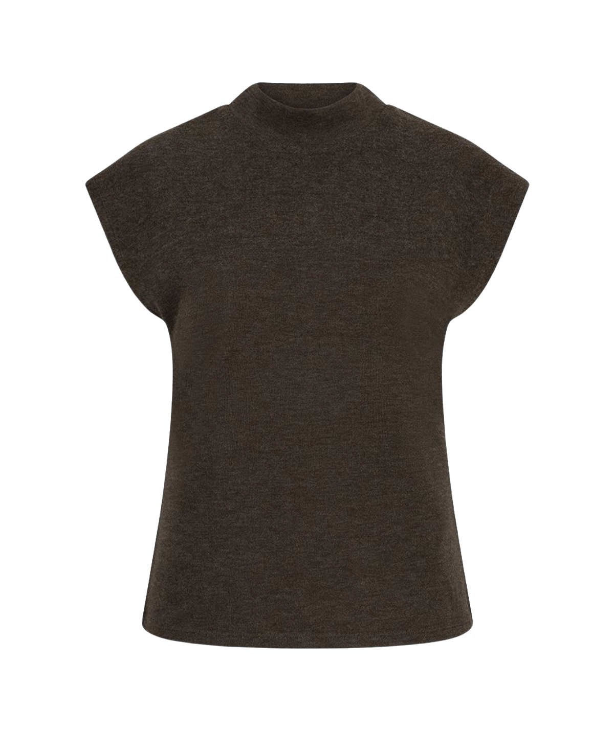SLEEVELESS MOCK NECK SWEATER