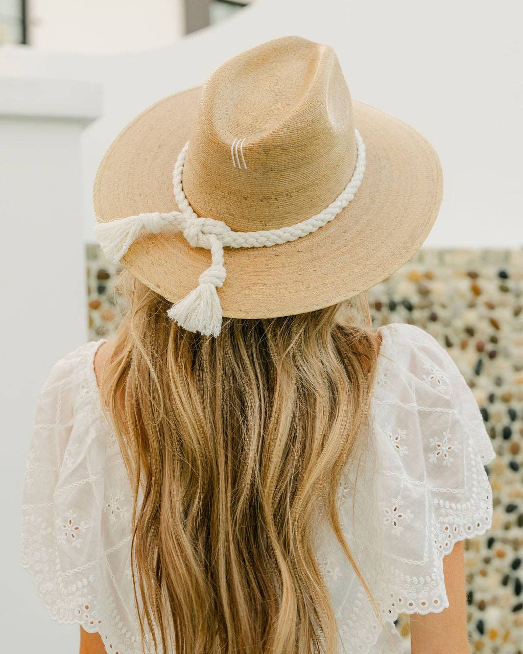 Natural Palm - White Braid