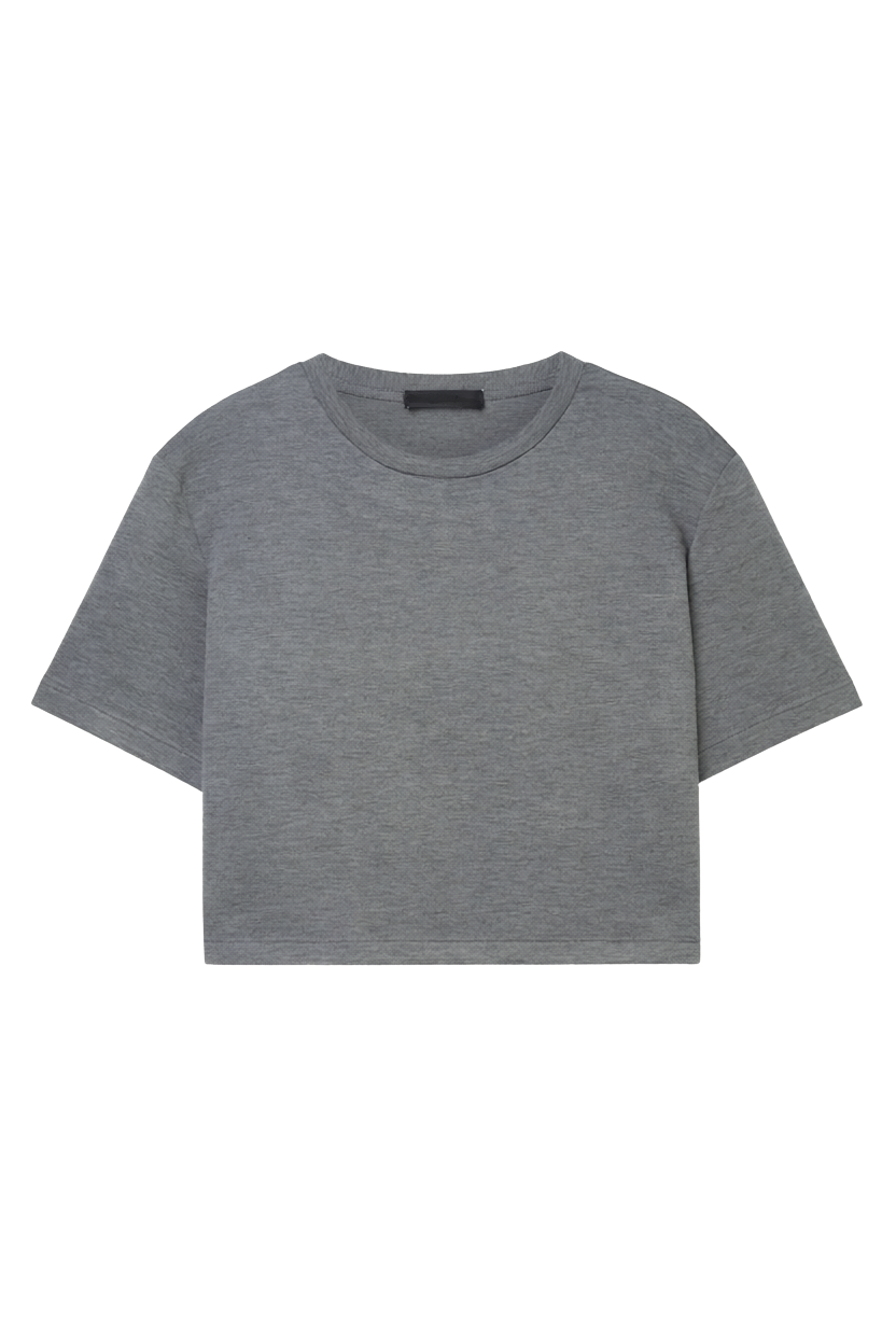 KNIT CROPPED TEE