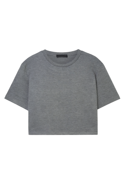 KNIT CROPPED TEE