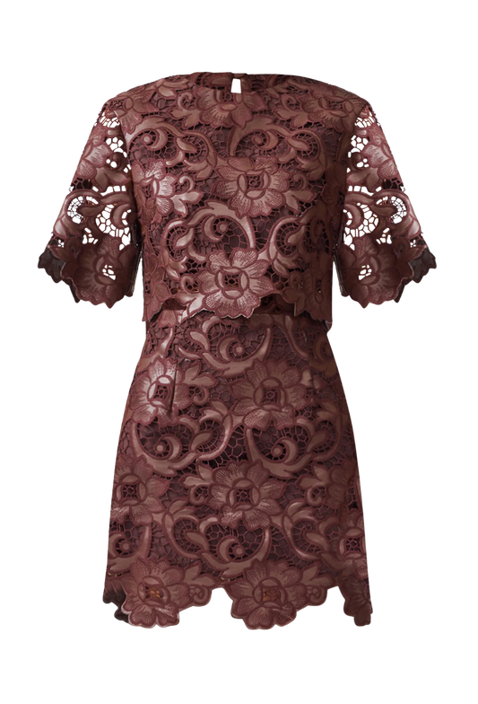 NOVELLE TOP AND MINI SKIRT SET