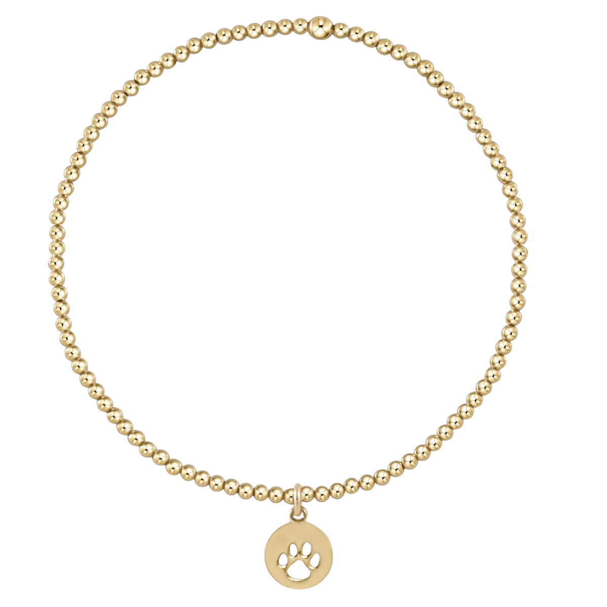 CLASSIC GOLD 2MM BRACELET W CHARM